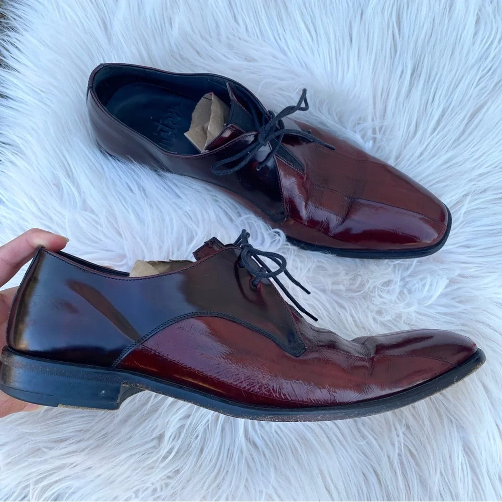 Mezlan eel skin derby shoes 8